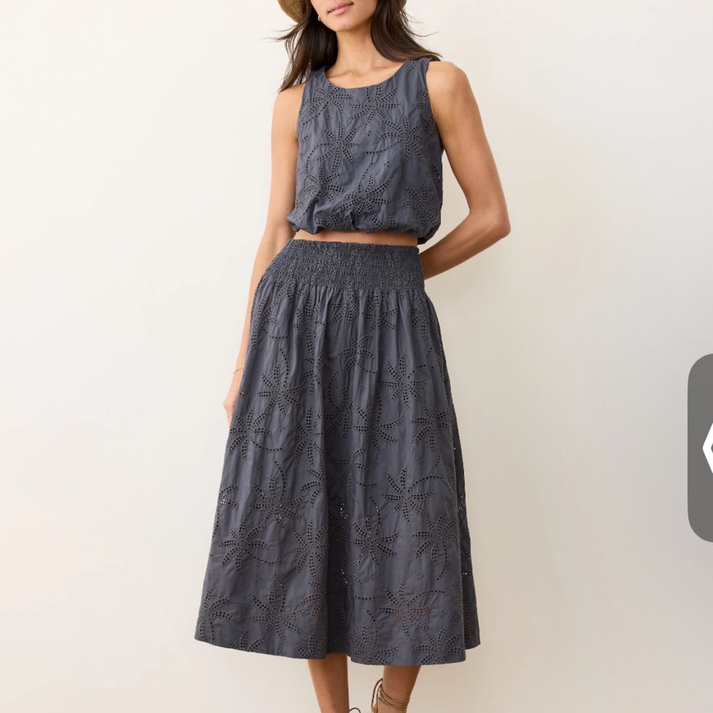 Marine Layer Bea Eyelet Midi Skirt